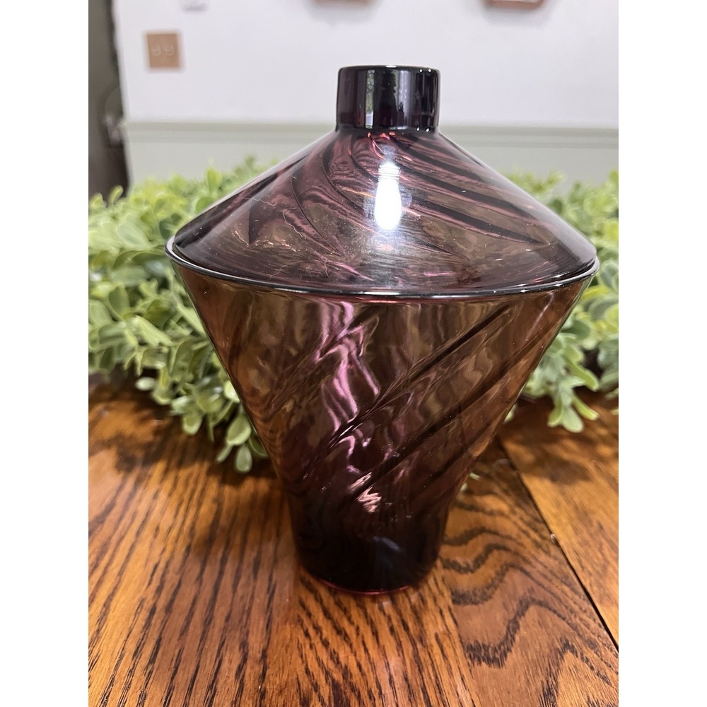 Hazel Atlas Moroccan Amethyst Purple Swirl Jar With Lid